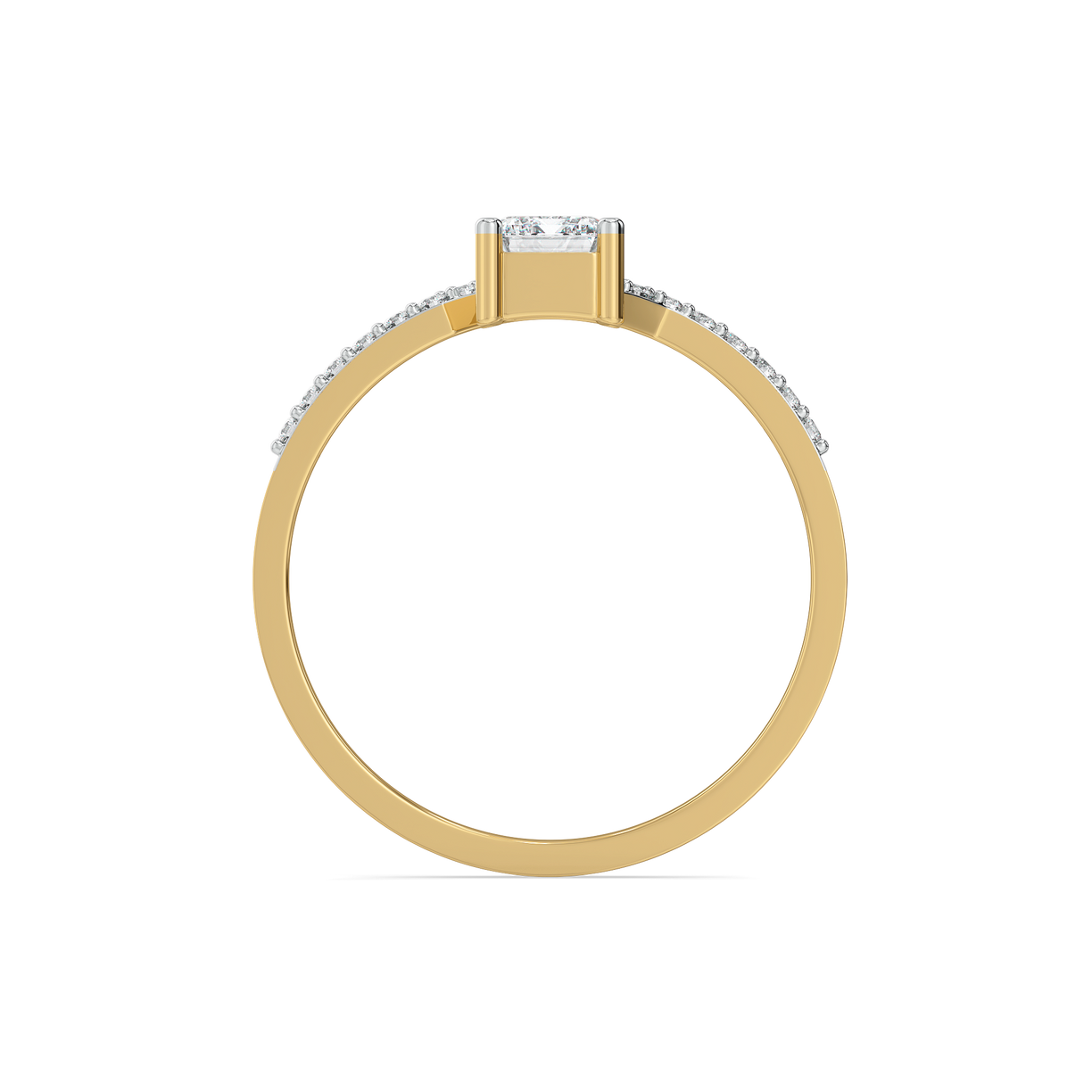 Rhythm of Emerald - Pure Gold Lab Diamond Solitaire Ring