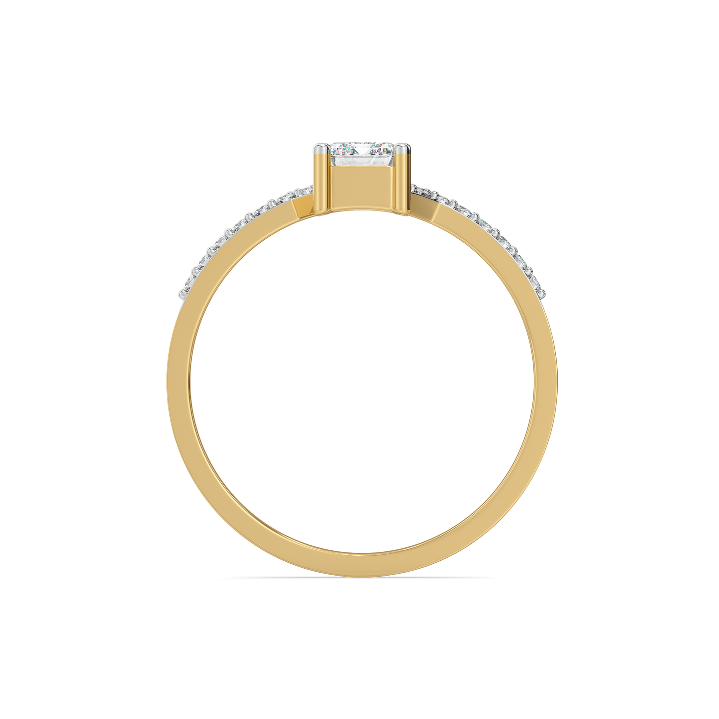 Rhythm of Emerald - Pure Gold Lab Diamond Solitaire Ring