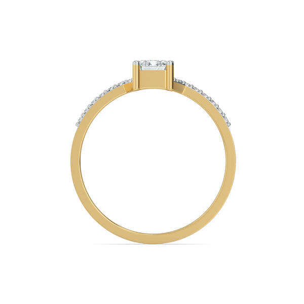 Lukson Emerald 14K Gold Lab Grown Diamond Solitaire Ring