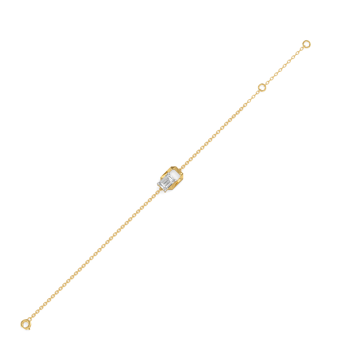 Striking Emerald - Pure Gold Lab Diamond Solitaire Bracelet