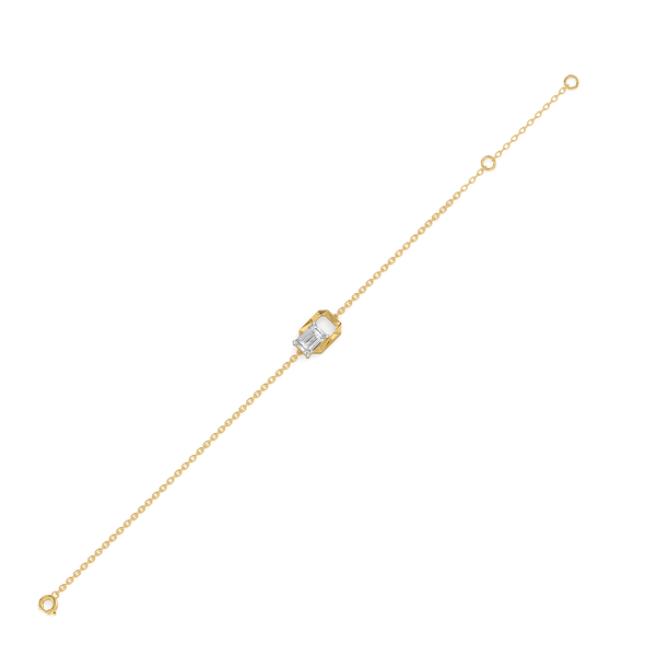 Striking Emerald - Pure Gold Lab Diamond Solitaire Bracelet