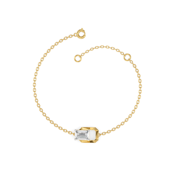 Striking Emerald - Pure Gold Lab Diamond Solitaire Bracelet