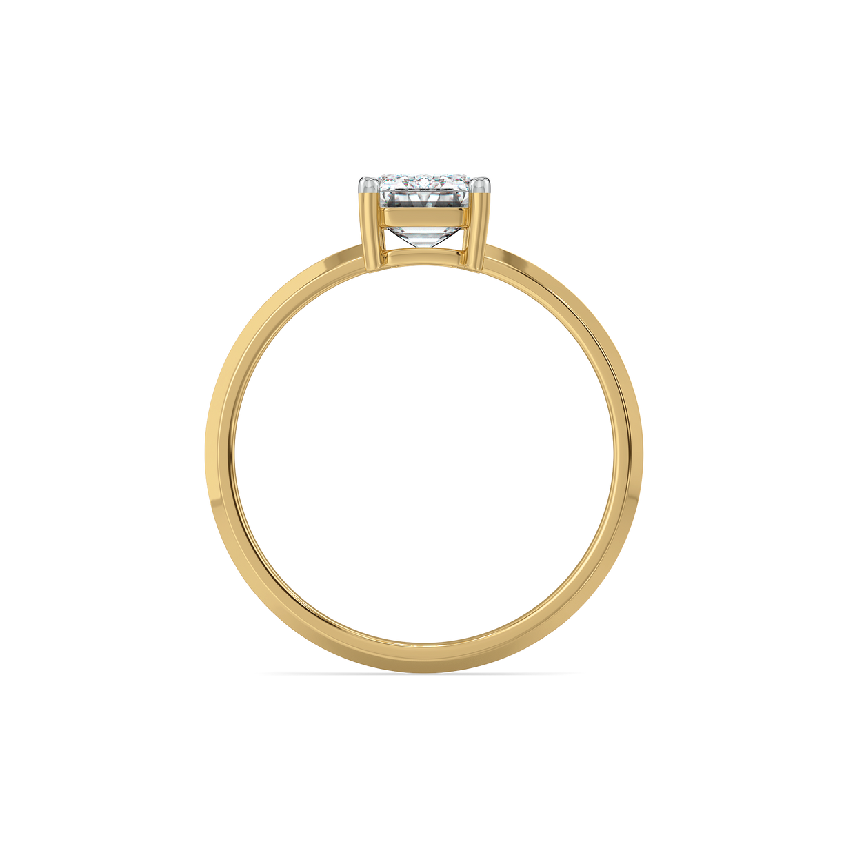 Striking Emerald - Pure Gold Lab Diamond Solitaire Ring