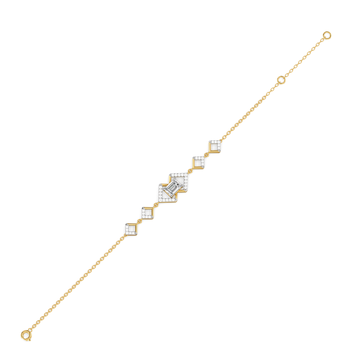 Emerald Edge - Pure Gold Lab Diamond Solitaire Bracelet