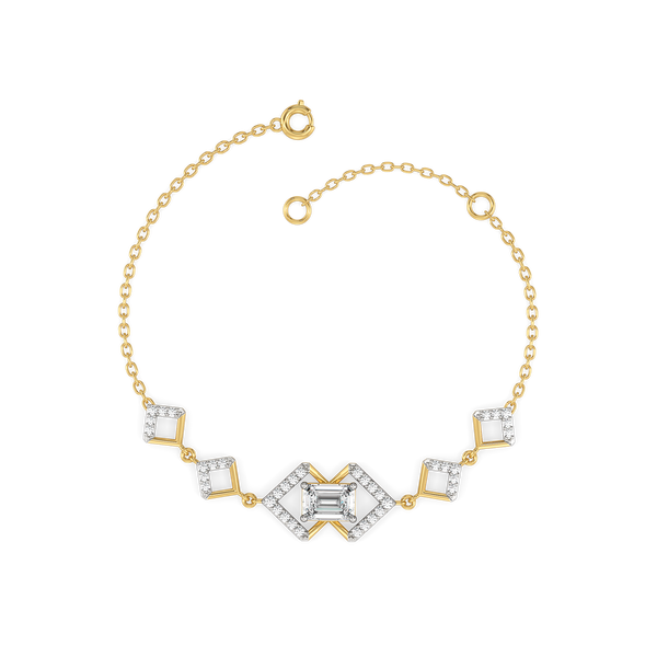 Emerald Edge - Pure Gold Lab Grown Diamond Solitaire Bracelet - Lukson