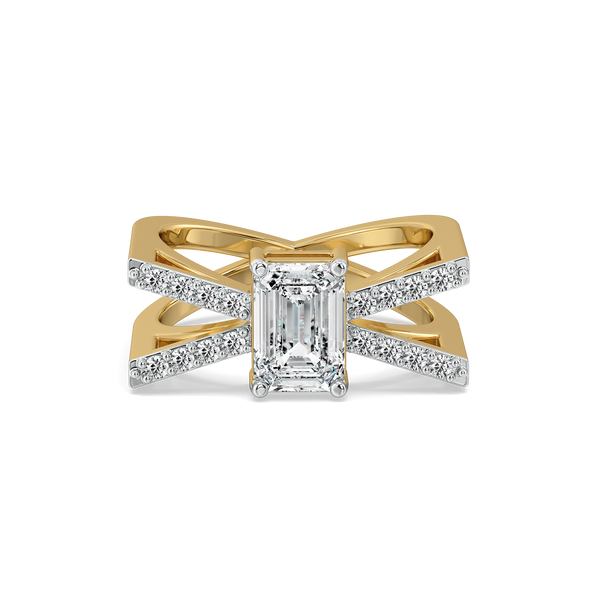 Lukson Emerald Edge Gold Lab Grown Diamond Solitaire Ring