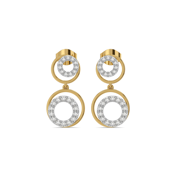 Noir Circle Lab Grown Diamond Drop Earrings