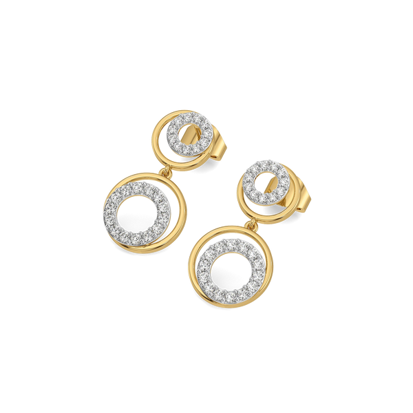 Noir Circle Lab Grown Diamond Drop Earrings
