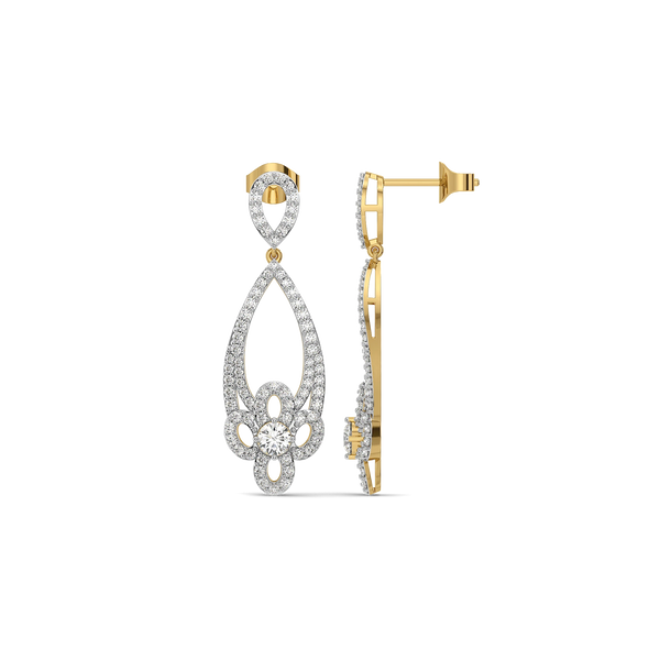 Dewdrop Floral Lab Grown Diamond Drop Earrings
