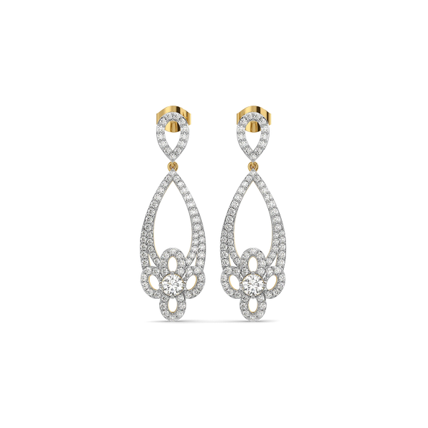 Dewdrop Floral Lab Grown Diamond Drop Earrings