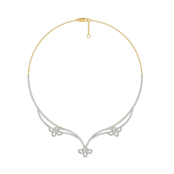 Dewdrop Floral Lab Grown Diamond Necklace - Full view