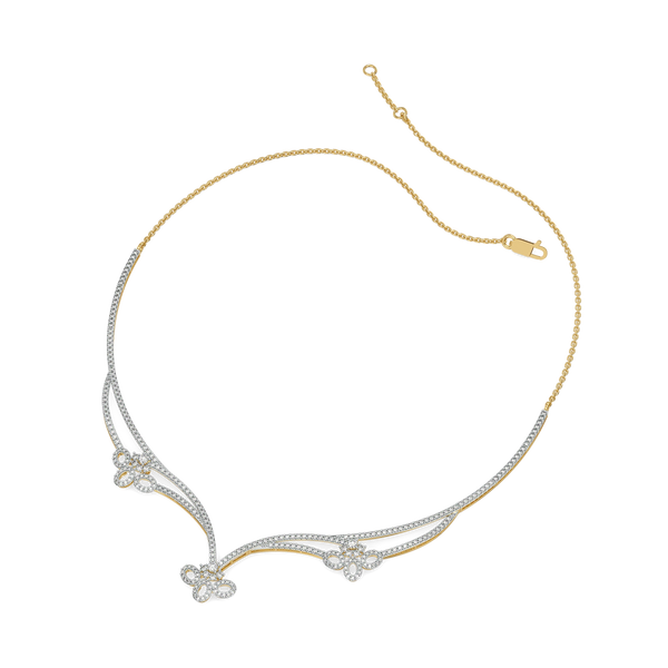 Dewdrop Floral Lab Grown Diamond Necklace