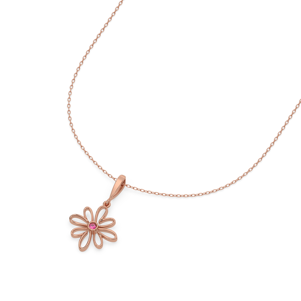 Ruby Blossom Lab Grown Diamonds Necklace for Women - Lukson