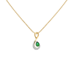 Melody of Emeralds - Lab Diamond Pendant Necklace