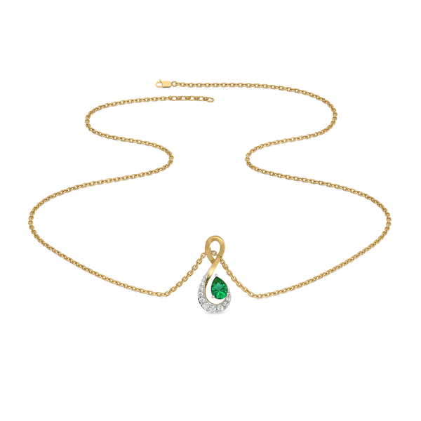 Melody of Emeralds Lab GrownDiamond Pendant Necklace - Lukson