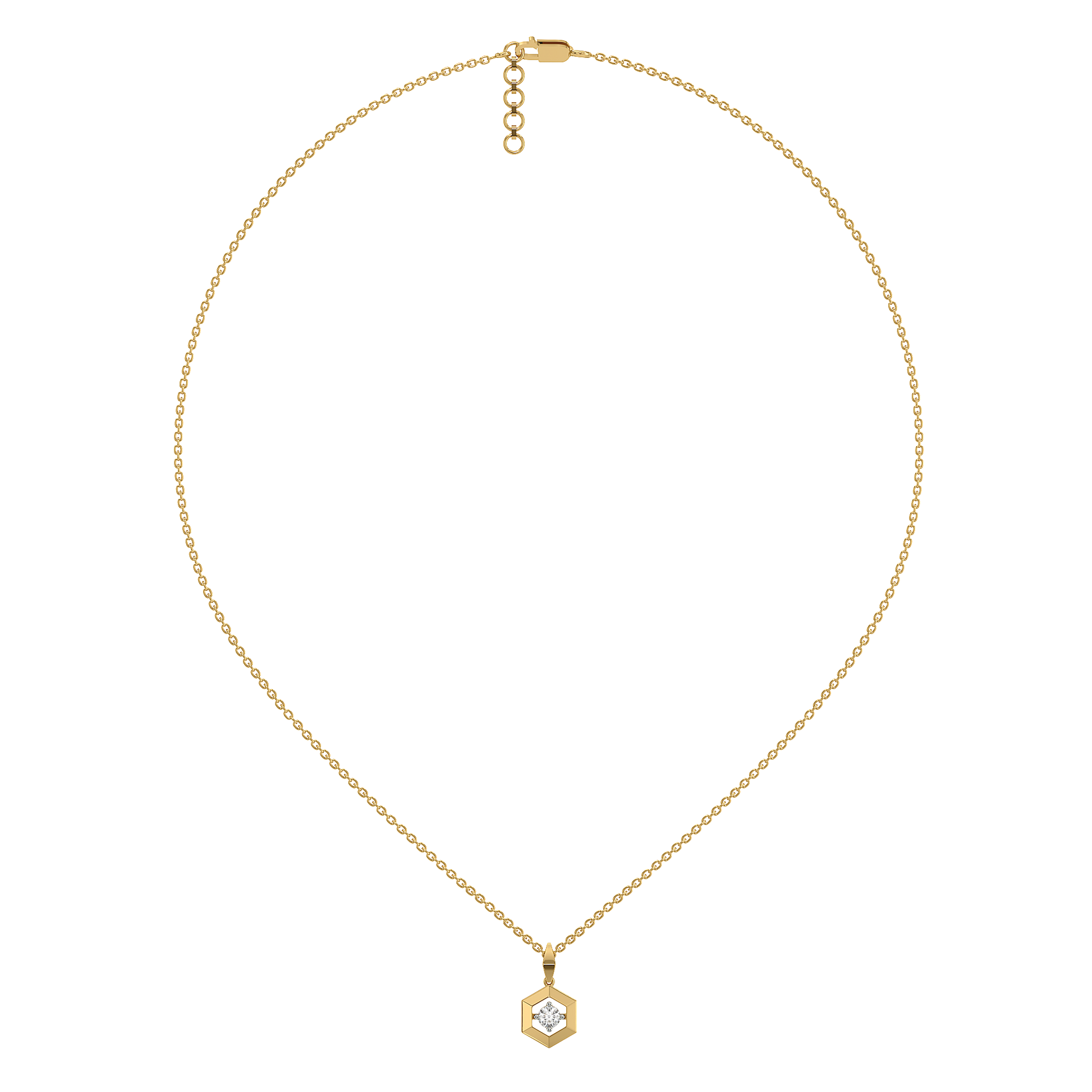 Hexa Solitaire - Lab Diamond Pendant Necklace