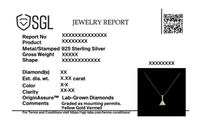 Certified Lukson Prism Point Lab Grown Diamond Pendant Necklace