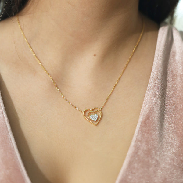 Timeless Loop 925 sterling silver Lab Grown Diamond Heart Necklace - Lukson