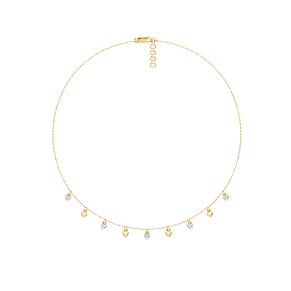 Lukson Beating Heart 925 sterling silver Lab Grown Diamond Charm Necklace