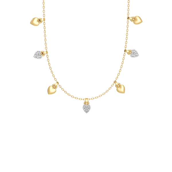 Beating Heart Lab Grown Diamond Charm Necklace for Women - Lukson