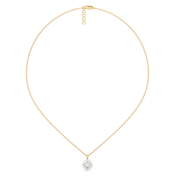 Day bloom Lab Grown Diamond Solitaire Necklace Online - Lukson