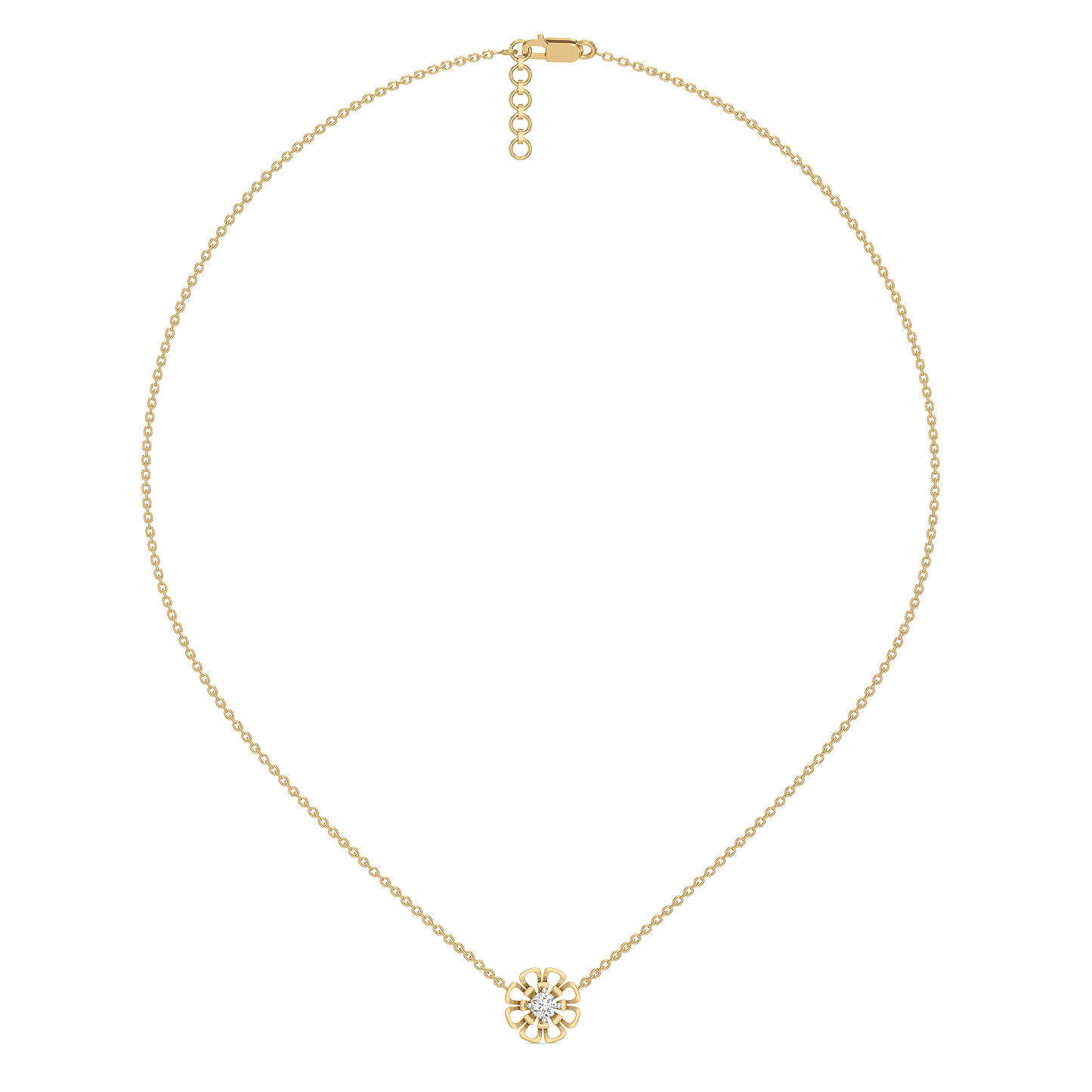 Golden Edge - Lab Diamond Solitaire Necklace