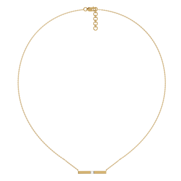Modern Baguette Lab Grown Diamond Necklace for Women - Lukson