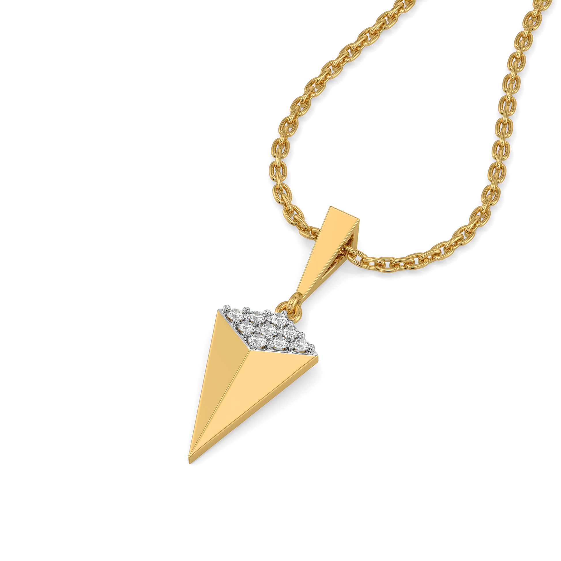 Sculpted Edge - Lab Diamond Pendant