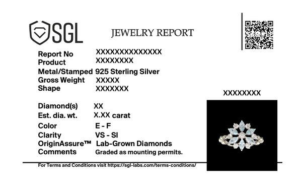 Lukson Certified Frosted Flare Snowflake Lab Grown Diamond Fashion Ring