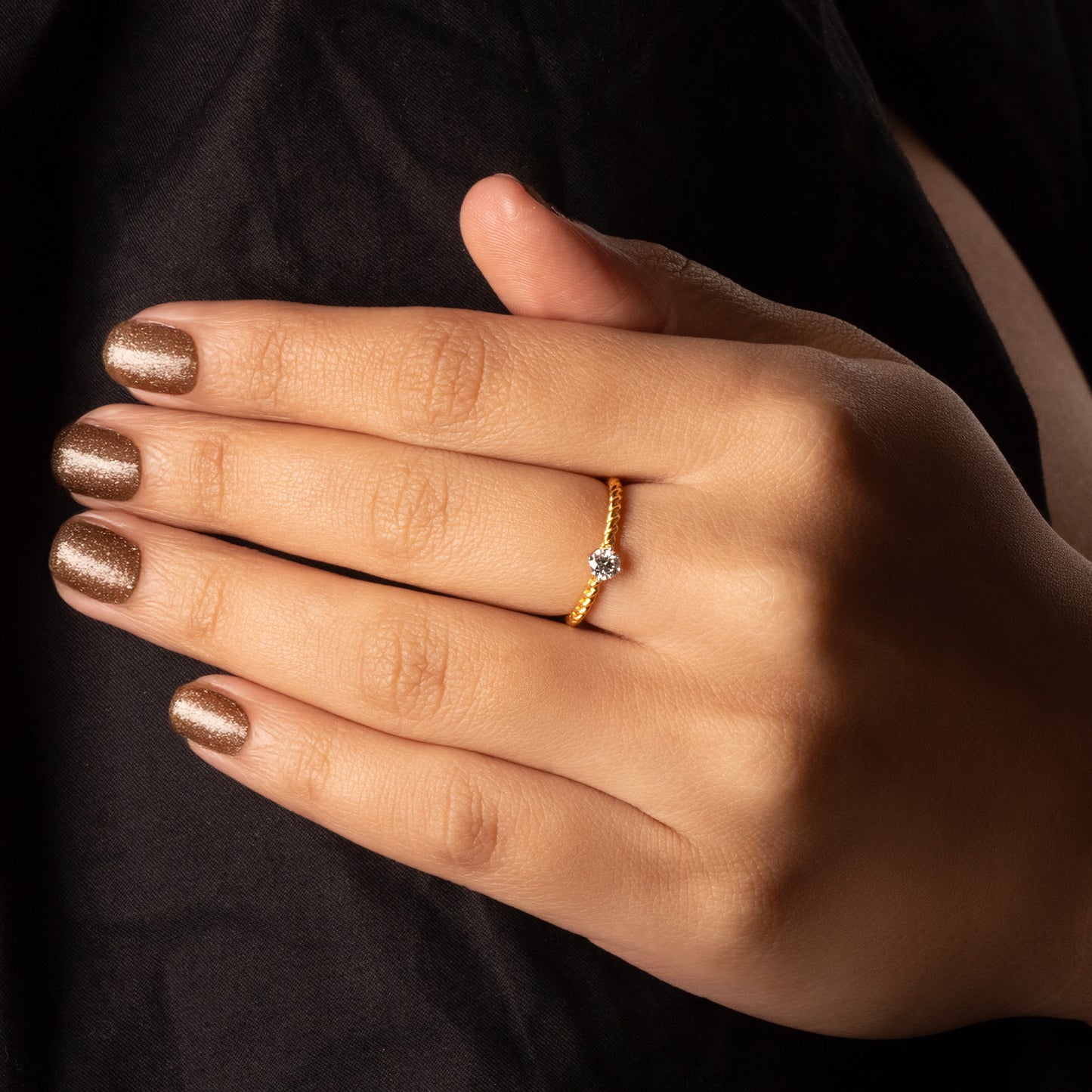 Twist of Fate Solitaire - 18kt Gold Vermeil Lab Grown Diamond Ring