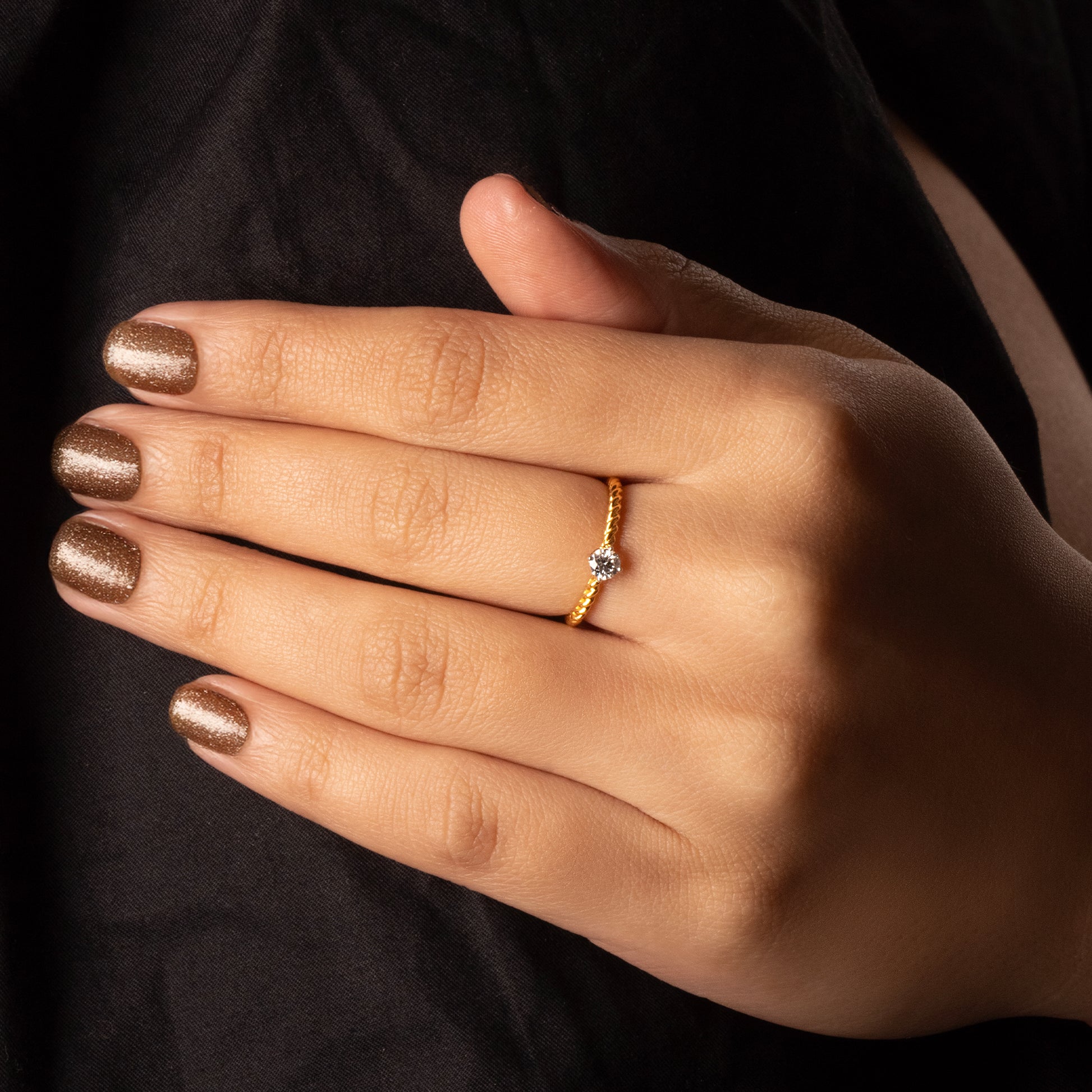 Twist of Fate Solitaire - 18kt Gold Vermeil Lab Grown Diamond Ring