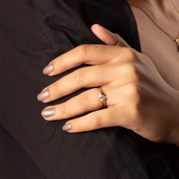 Lukson Prism Point Ring 18kt Gold Vermeil Lab Grown Diamond