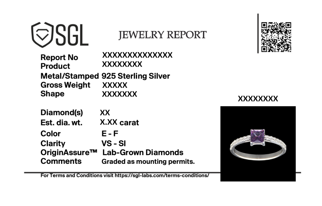 Regal Amethyst - Lab Diamond Square Ring