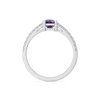 Regal Amethyst 925 Sterling Silver Lab Grown Diamond Square Ring - Lukson