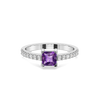 Lukson Regal Amethyst Lab Grown Diamond Square Ring for Women