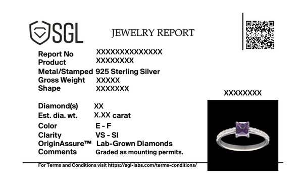 Certified Regal Amethyst Lab Grown Diamond Square Ring - Lukson