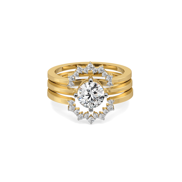 Lukson Day bloom Lab Diamond Stackable Solitaire Ring