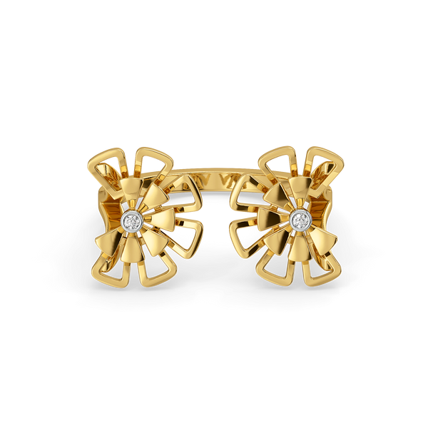 Lukson Golden Edge Lab Grown Diamond Open-Top Ring for Women