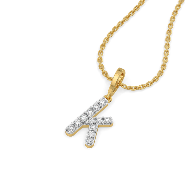 Keep Up K - Lab Grown Diamond Alphabet Pendant - Lukson