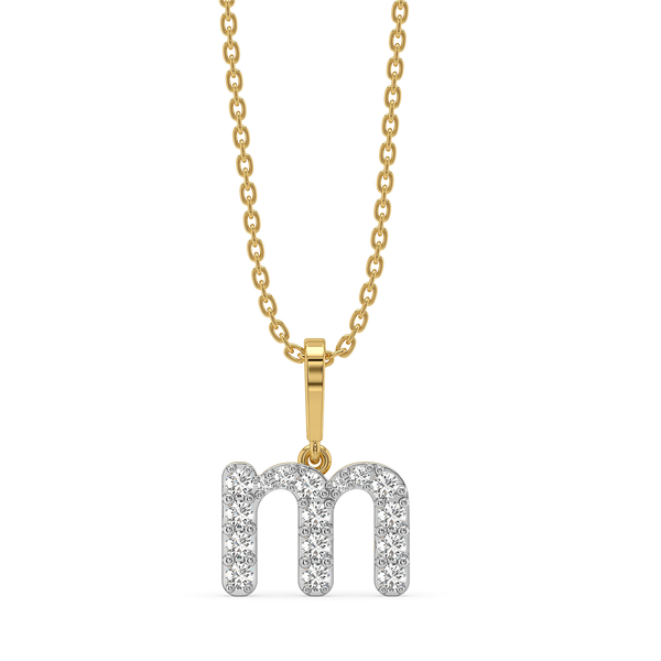 Lukson Magical M Lab Grown Diamond Alphabet Pendant