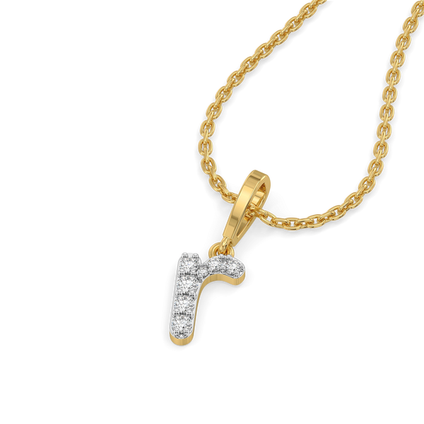 Lukson Rockstar R - Lab GrownDiamond Alphabet Pendant Online