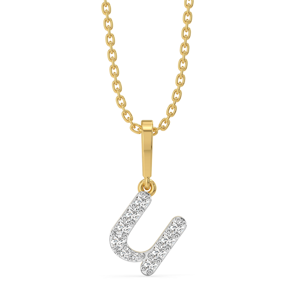 Lukson U-nique Lab Grown Diamond Alphabet Pendant