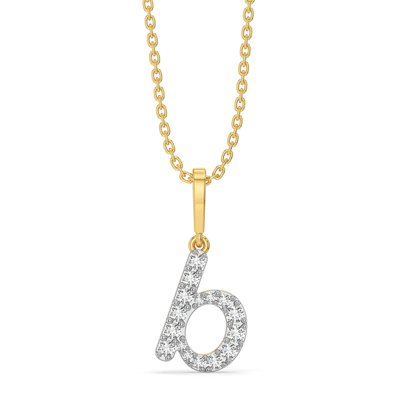 Lukson Bubble B - Lab Grown Diamond Alphabet Pendant