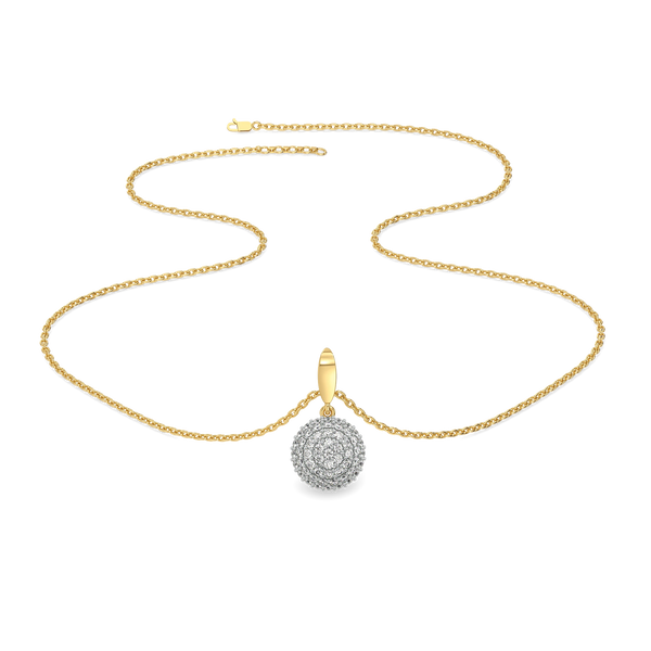 Golden Sphere - Lab Diamond Necklace