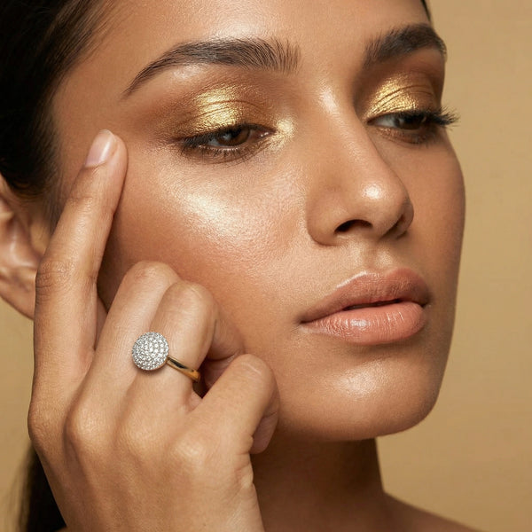 Golden Sphere - Lab Diamond Ring