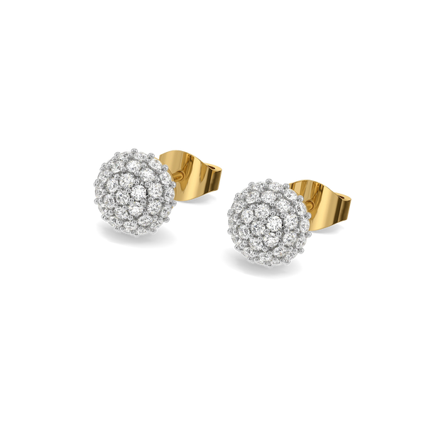 Golden Sphere - Lab Diamond Earrings