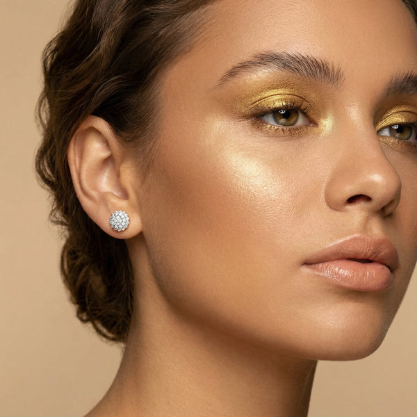 Golden Sphere - Lab Diamond Earrings