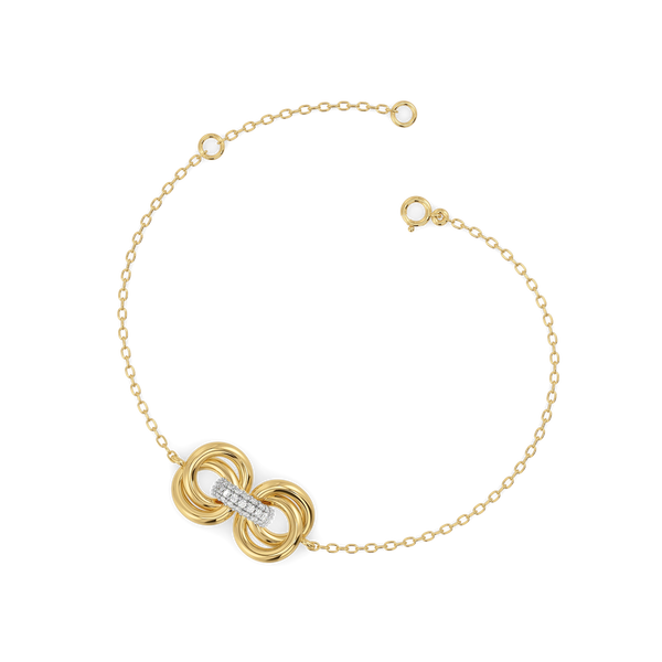 Golden Knot - Lab Diamond Bracelet