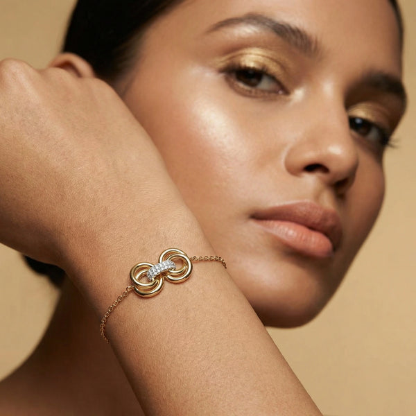 Golden Knot - Lab Diamond Bracelet
