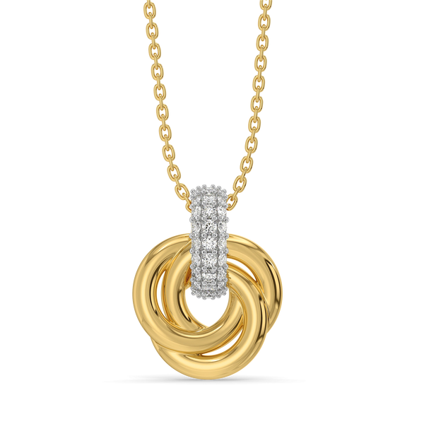 Golden Knot - Lab Diamond Pendant